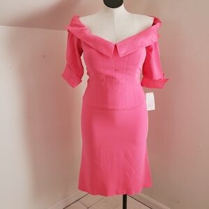 NWT Linda Cunningham Barbie Pink OTS Dress